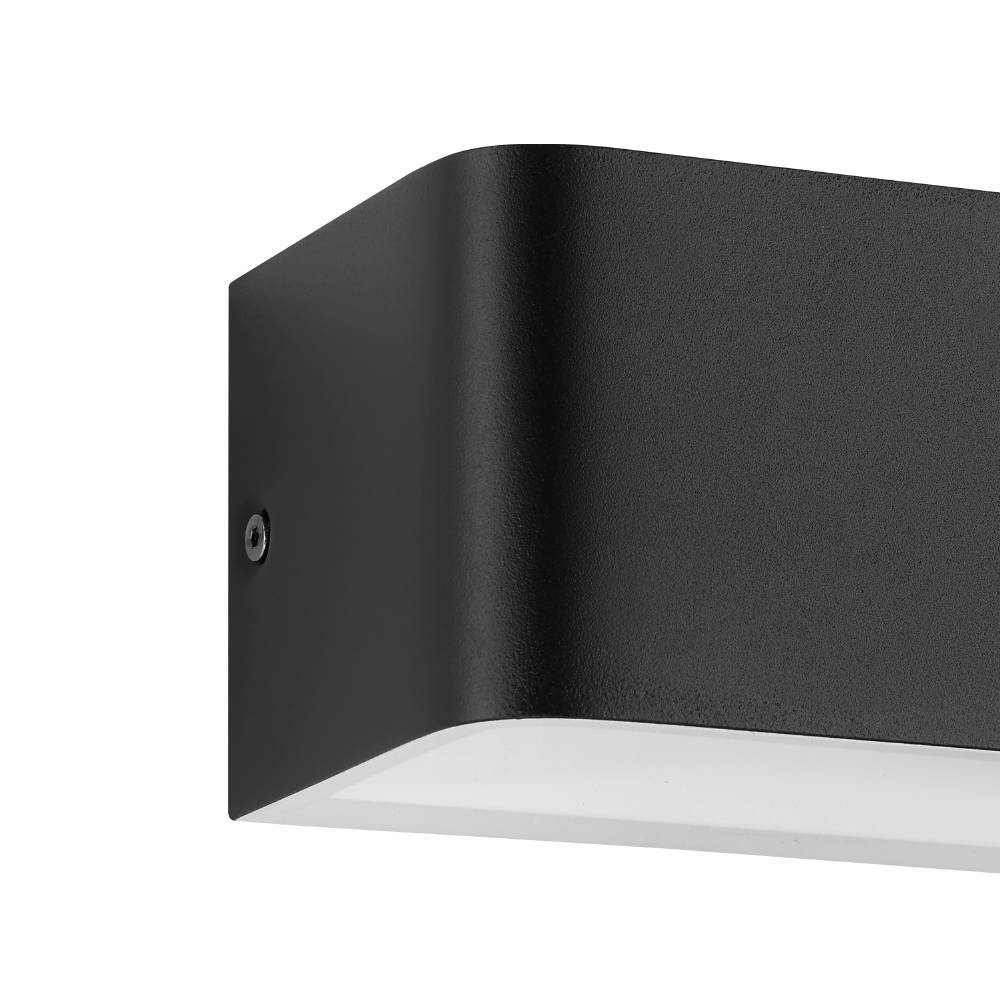 Sania 13cm Noir applique murale De Eglo - Cette applique murale moderne en noir offre un design minimaliste et &eacute;l&eacute;gant qui s'adapte parfaitement &agrave; la plupart des styles d'int&eacute;rieur.