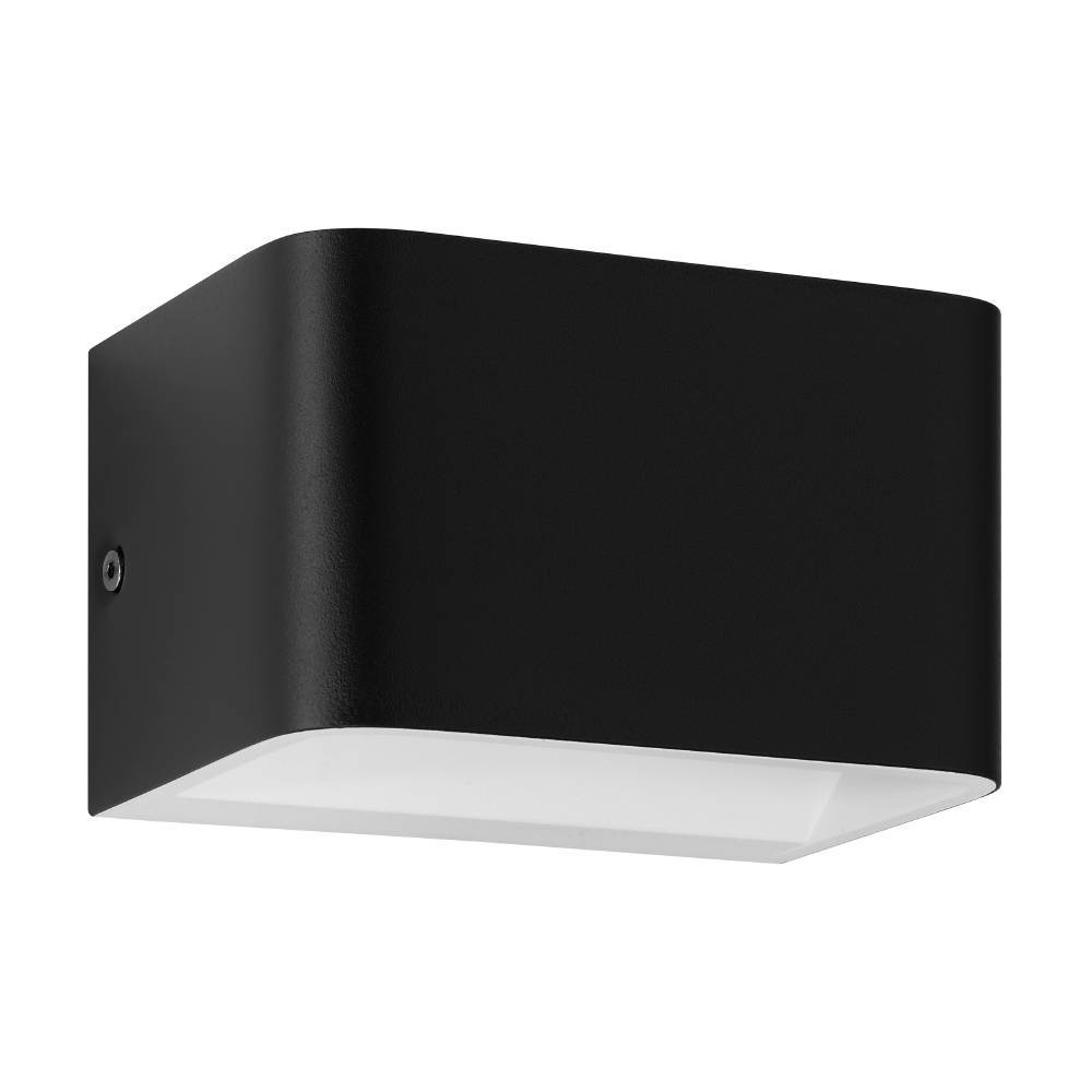 Sania 13cm Noir applique murale De Eglo - Cette applique murale moderne en noir offre un design minimaliste et &eacute;l&eacute;gant qui s'adapte parfaitement &agrave; la plupart des styles d'int&eacute;rieur.