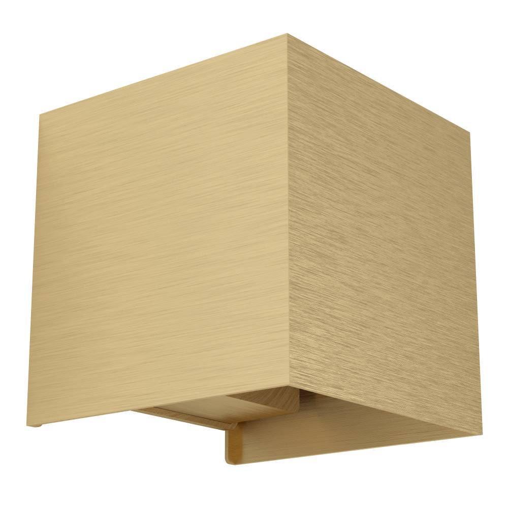 Valmontone 10cm Laiton brossé applique murale De Eglo - La lueur chaleureuse, qui se propage à partir de faisceaux lumineux vers le haut et vers le bas, offre un éclairage harmonieux et doux.