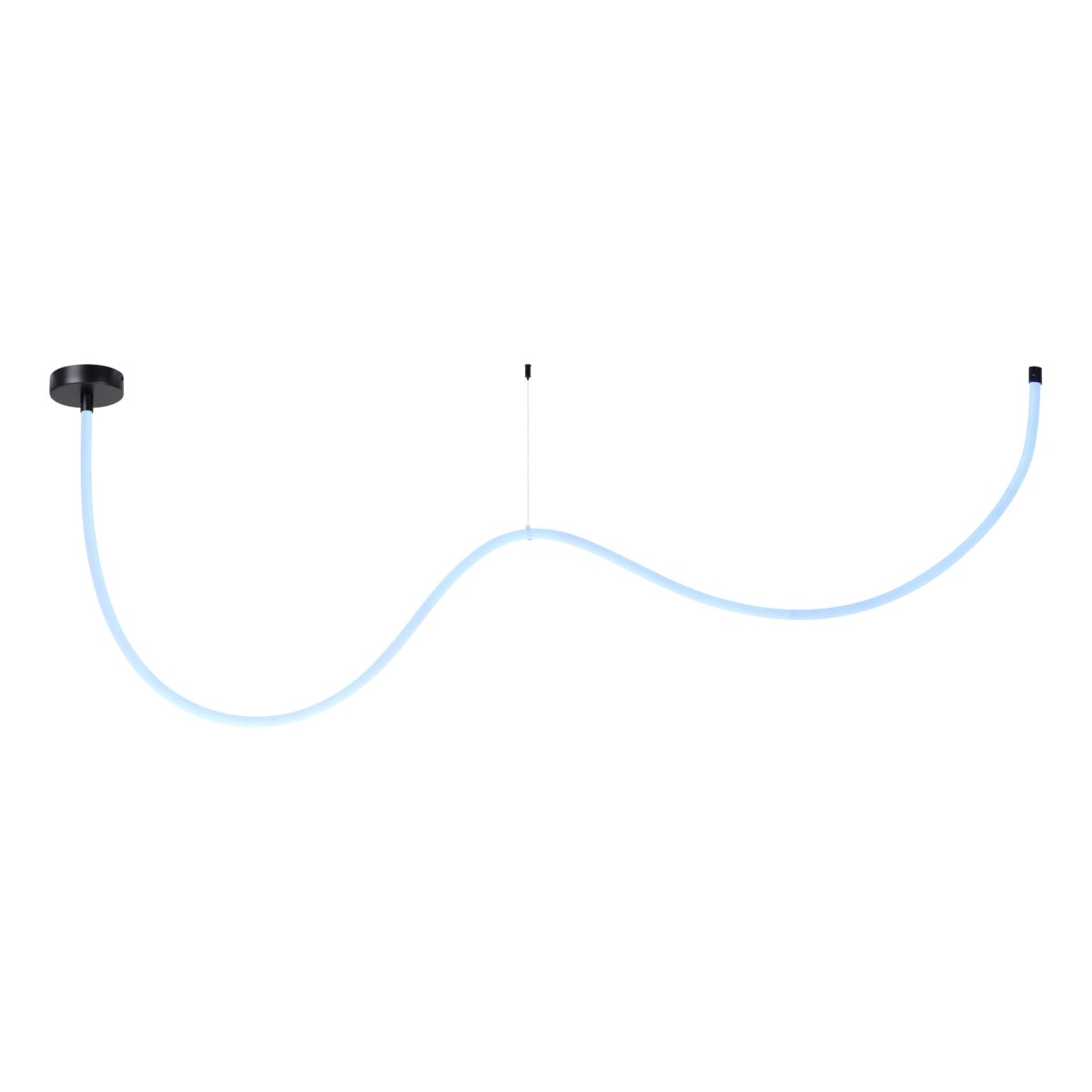 Glow 300cm Noir suspension De Eglo - Un support de plafond, un kit de suspension, un kit de fixation murale ou au plafond et les accessoires sont fournis.