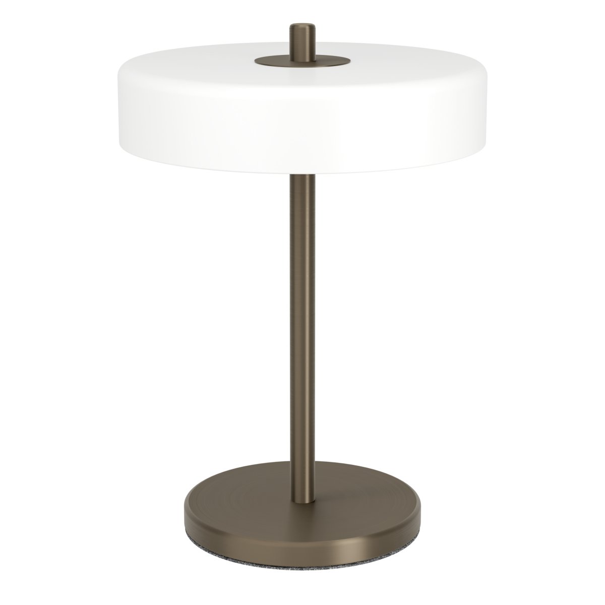Salve 33cm Bronze lampe de table De Eglo - L'alliance du verre opale blanc et des tons chauds du bronze fait de Salve une lampe de table d&eacute;corative qui trouvera parfaitement sa place sur une table d'appoint, un bureau ou pr&egrave;s d'une fen&ecirc;tre.
