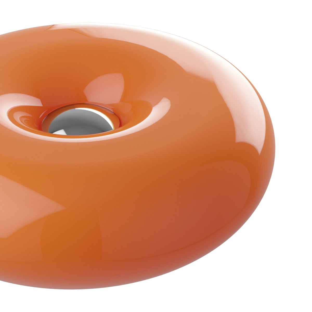 Basile 10cm Orange lampe de table De Eglo - Basile est une lampe d&eacute;corative en verre orange orn&eacute;e de d&eacute;tails argent&eacute;s et aux formes douces et arrondies.