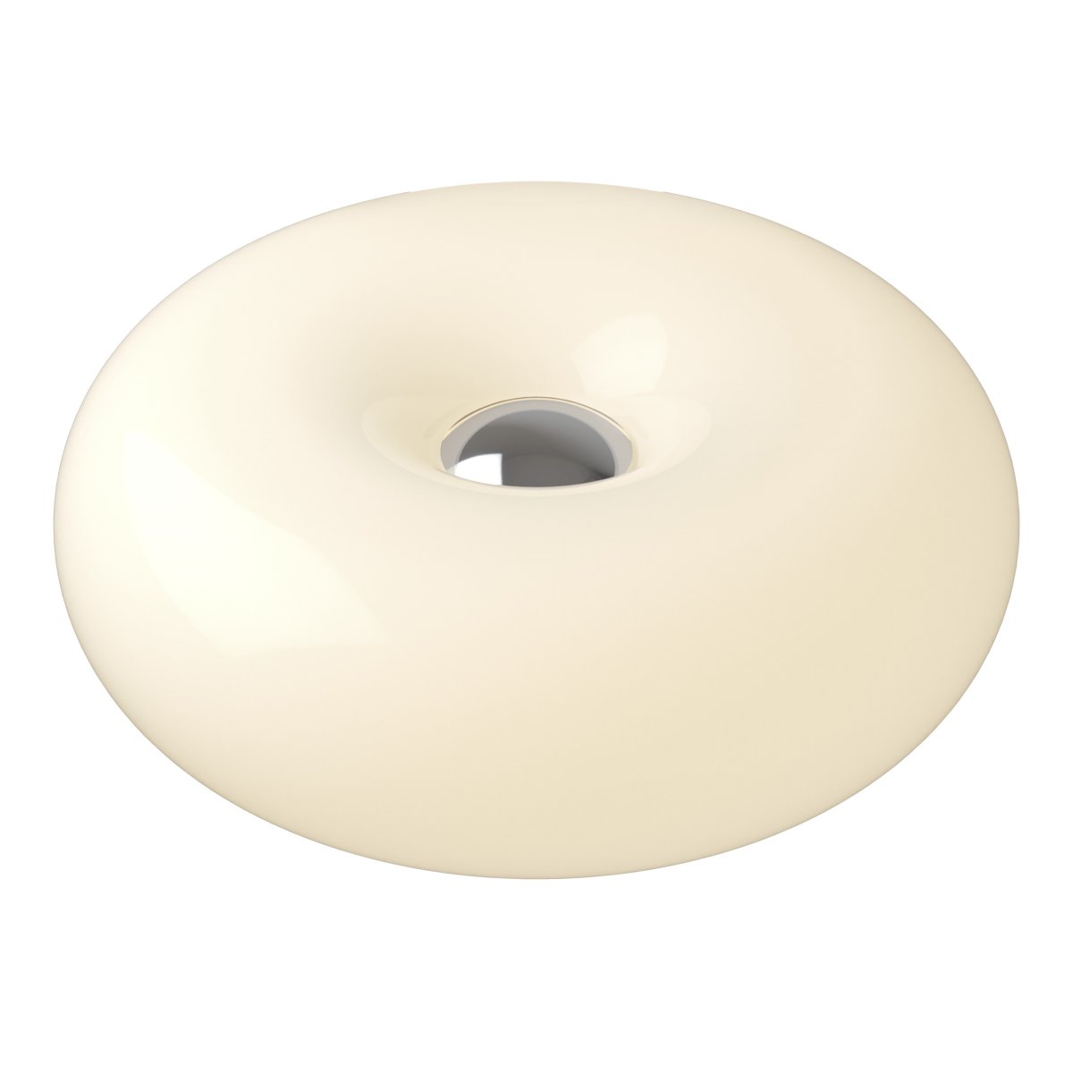 Basile 10cm Blanc lampe de table De Eglo - Basile est une lampe d&eacute;corative en verre blanc aux d&eacute;tails argent&eacute;s et &agrave; la forme douce et arrondie.
