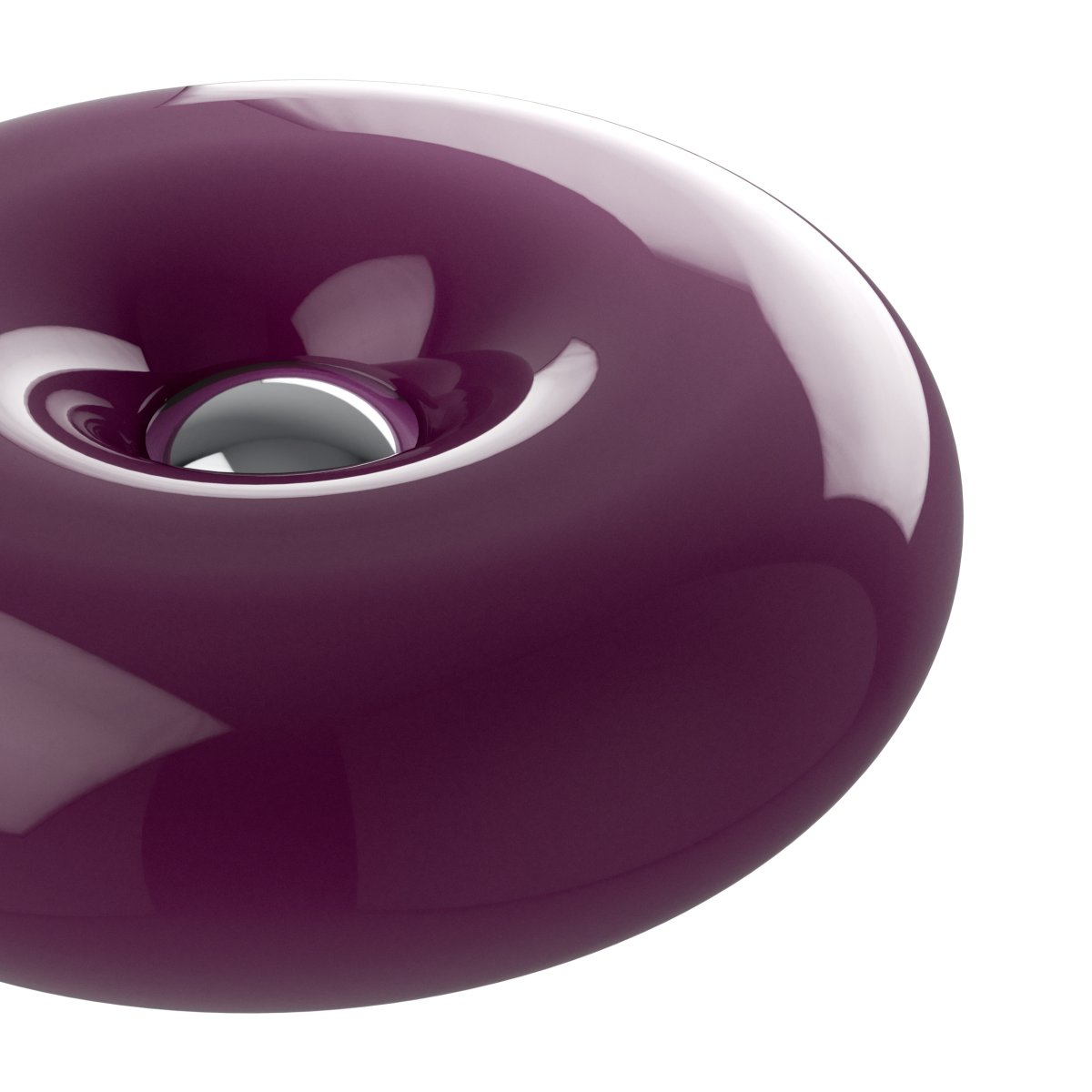 Basile 10cm Violet lampe de table De Eglo - Basile est une lampe décorative en verre violet ornée de détails argentés et aux formes douces et arrondies.