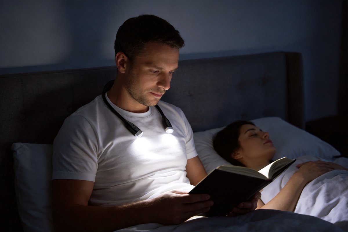 Yamenzi Noir portable De Eglo - Yamenzi est une lampe LED intelligente et flexible qui se porte confortablement autour du cou et offre un éclairage directionnel mains libres.