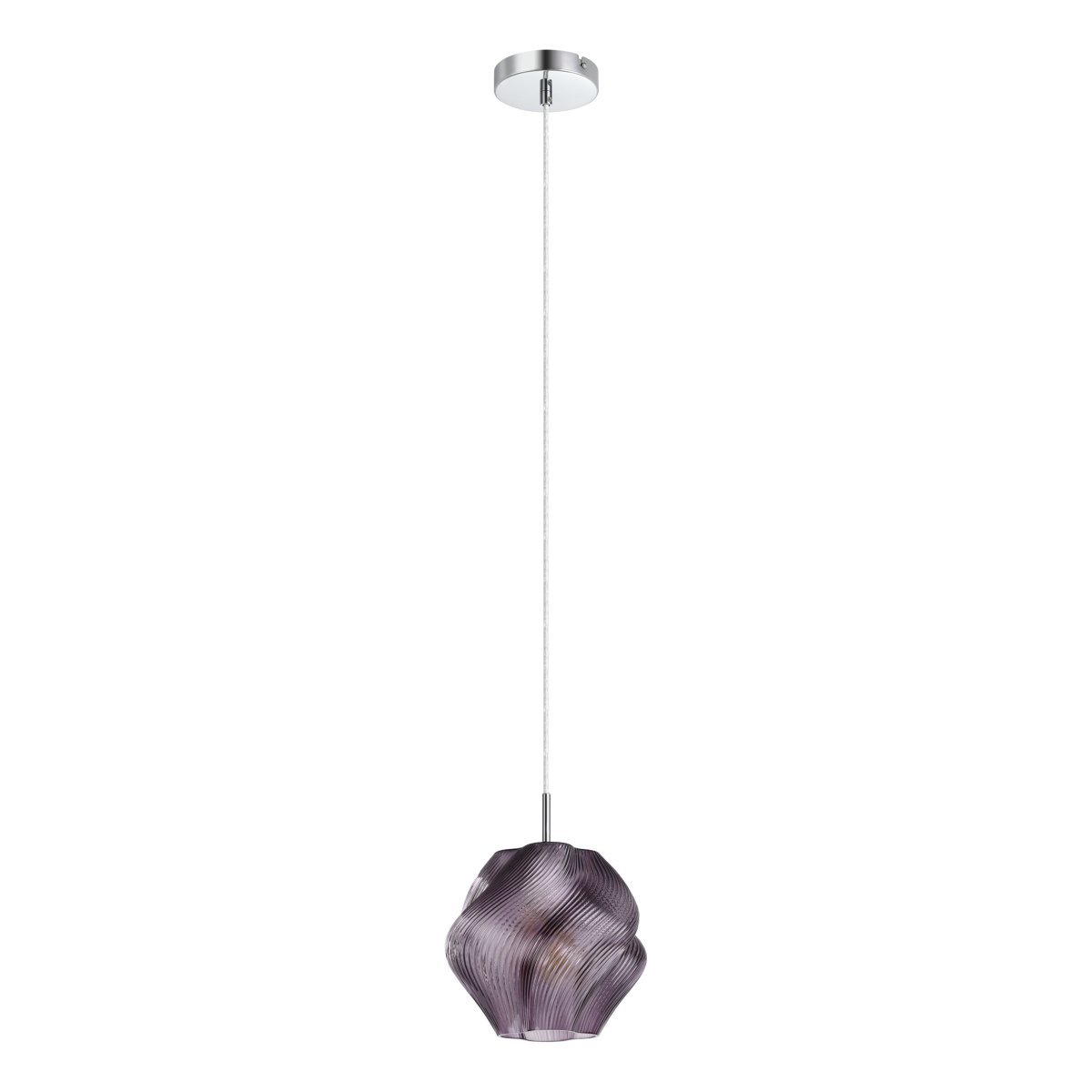 Vicenne Ø22 Violet suspension De Eglo - La suspension décorative Vicenne est en verre violet avec des détails chromés.