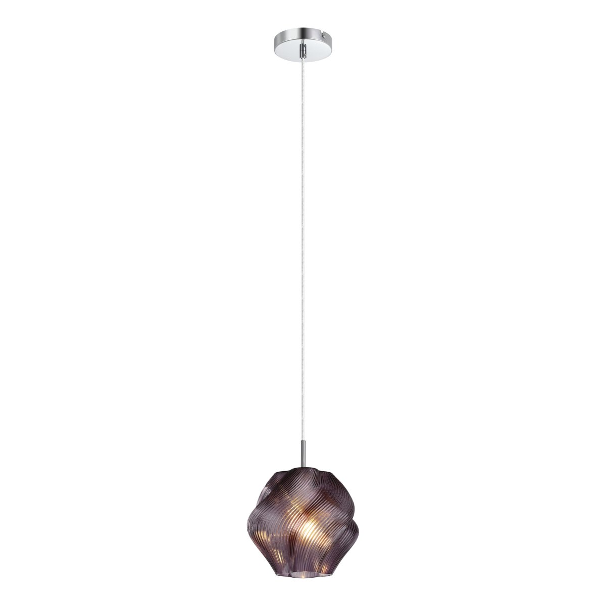 Vicenne Ø22 Violet suspension De Eglo - La suspension décorative Vicenne est en verre violet avec des détails chromés.
