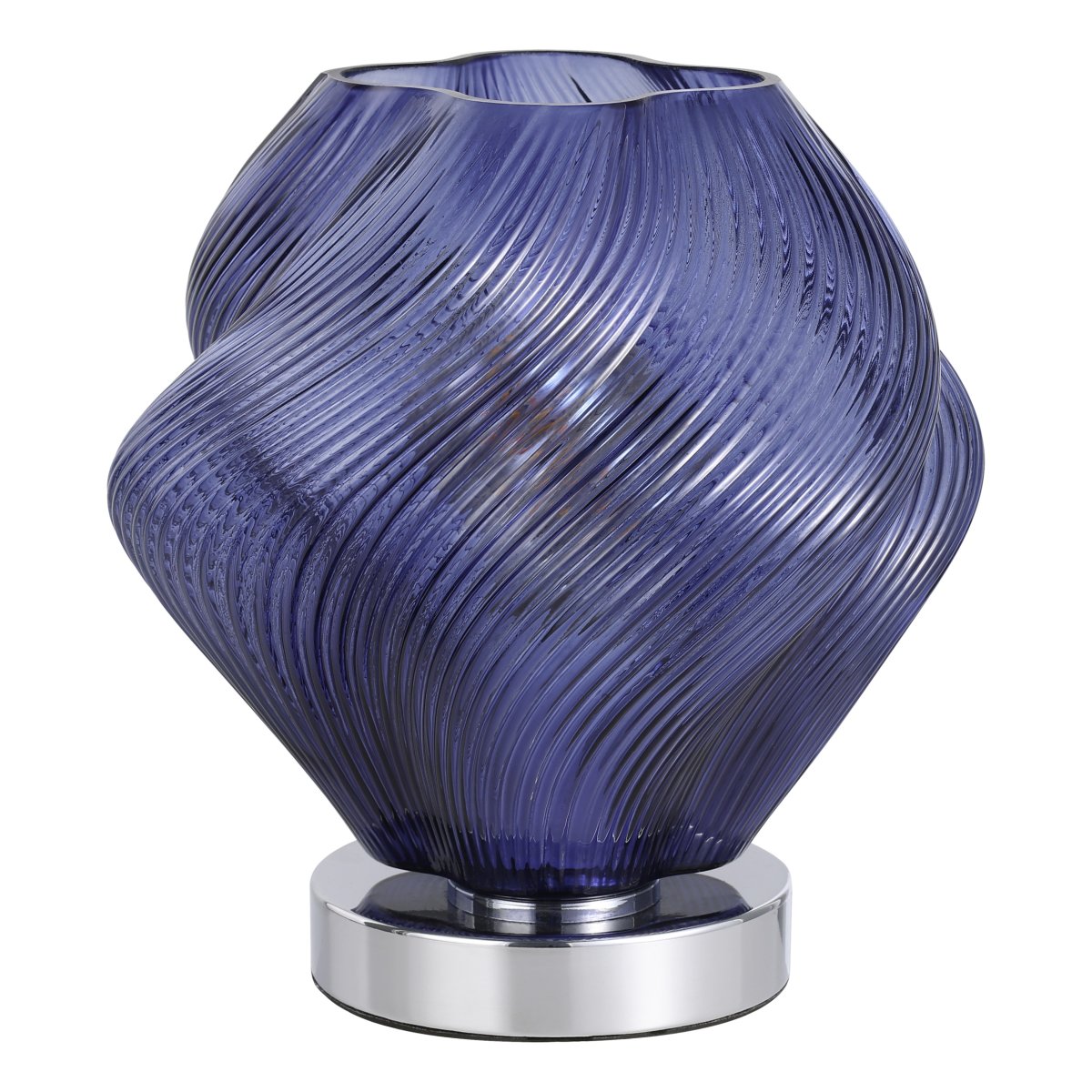 Vicenne 23cm Bleu lampe de table De Eglo - La suspension décorative Vicenne est en verre bleu avec des détails chromés.