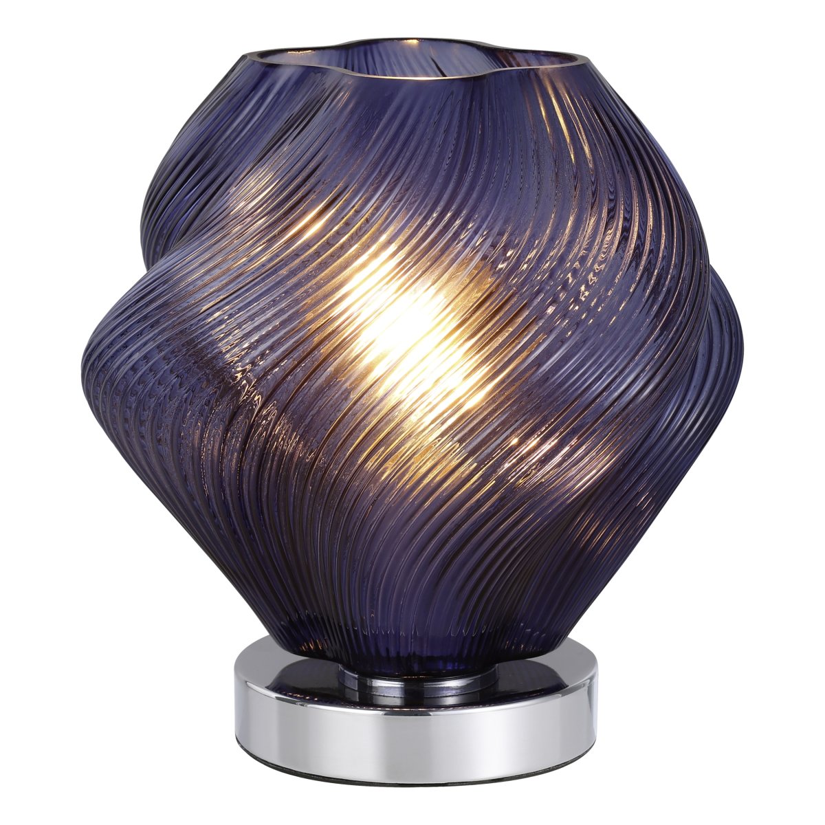 Vicenne 23cm Bleu lampe de table De Eglo - La suspension décorative Vicenne est en verre bleu avec des détails chromés.