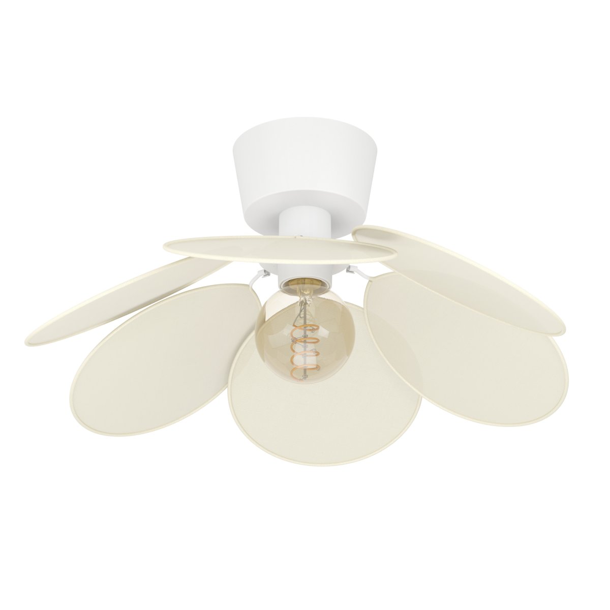 Binacua Ø45 Beige plafonnier De Eglo - Binacua est un plafonnier décoratif doté d'un abat-jour en tissu beige en forme de fleur.