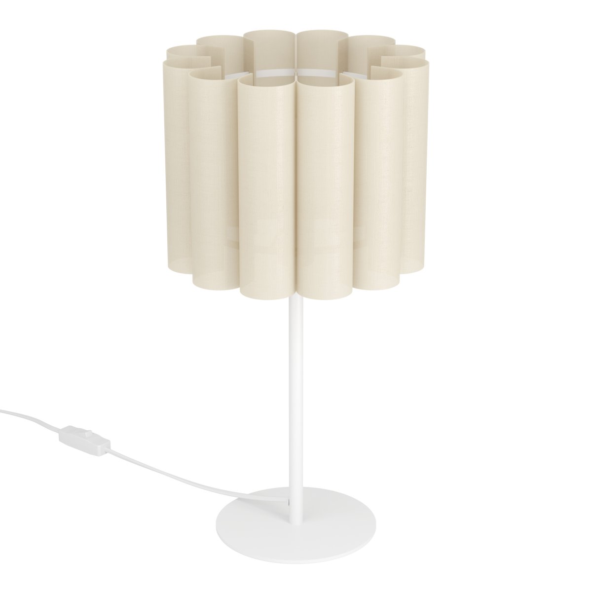 Collegrilli 23cm Beige lampe de table De Eglo - Le tissu beige cr&eacute;e une ambiance chaleureuse et accueillante et laisse la lumi&egrave;re se diffuser en douceur.