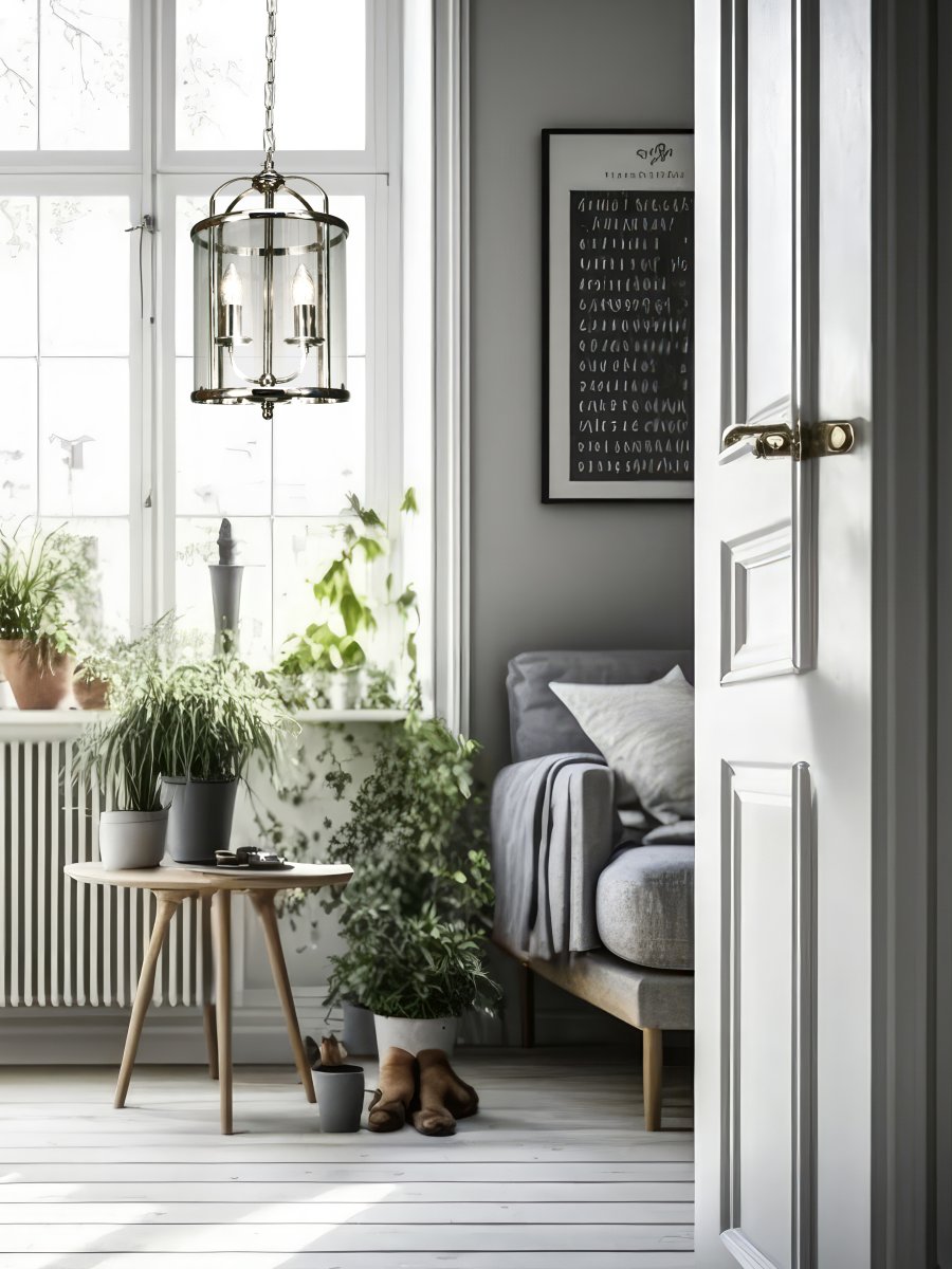 Budgie Ø23 Chrome suspension De Aneta Lighting - Baldaquin de plafond en métal de couleur assortie avec suspension à crochet et pince de connexion.