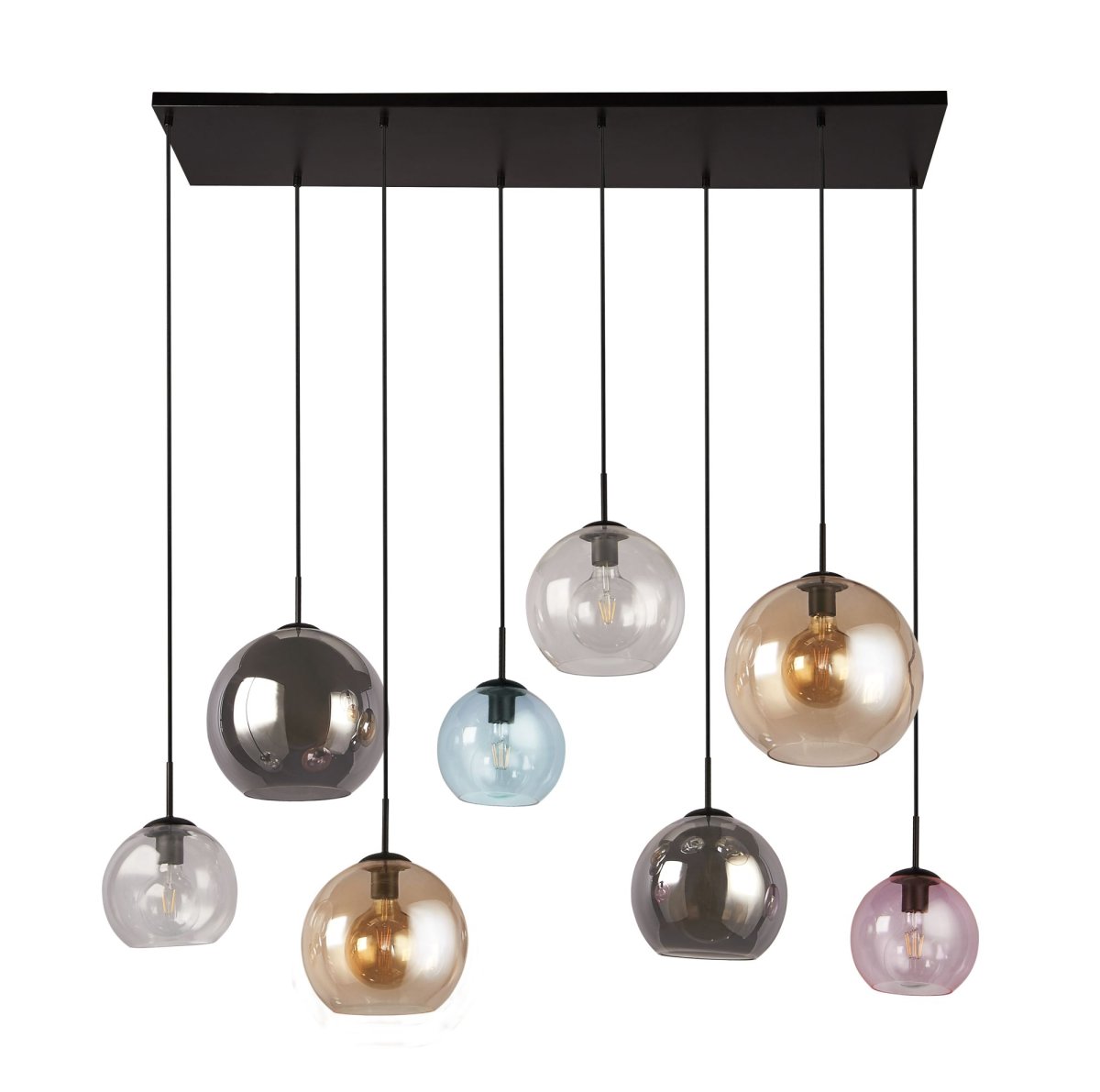 Mardi Gras 150cm Multicolore suspension De Searchlight - La combinaison de différentes couleurs et la hauteur réglable font de cette lampe un élément de décoration intérieure flexible et accrocheur qui ajoute à la fois lumière et style.