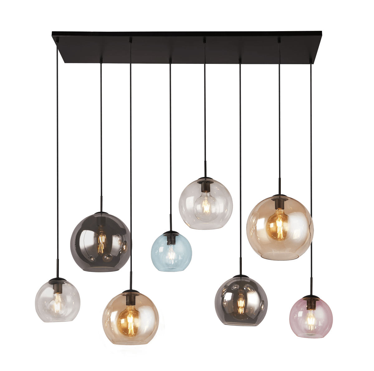 Mardi Gras 150cm Multicolore suspension De Searchlight - La combinaison de différentes couleurs et la hauteur réglable font de cette lampe un élément de décoration intérieure flexible et accrocheur qui ajoute à la fois lumière et style.