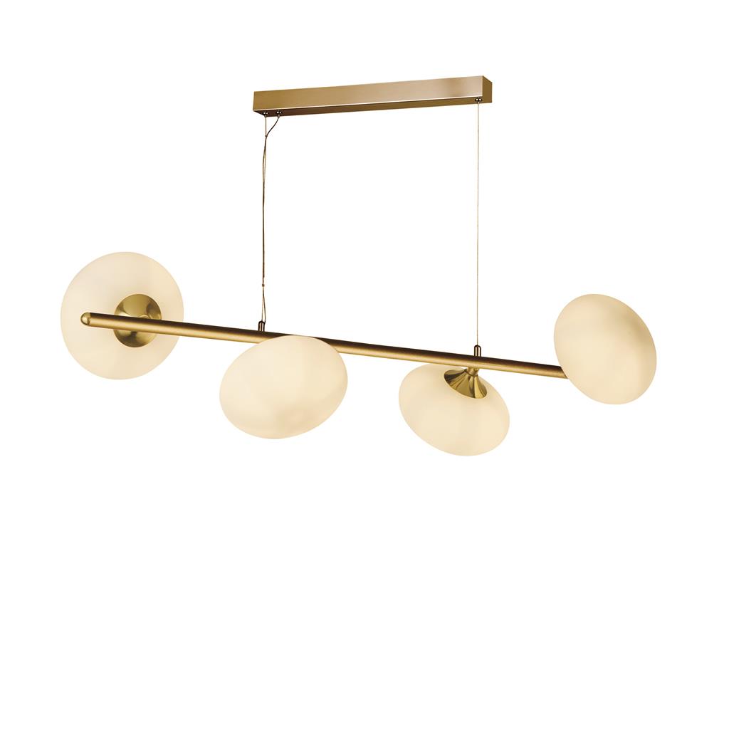 Pebble 76cm Or suspension De Searchlight - Les formes douces et le verre diffusent une lumi&egrave;re agr&eacute;able dans toutes les directions, faisant de Pebble le choix parfait pour les espaces de vie et de salle &agrave; manger.