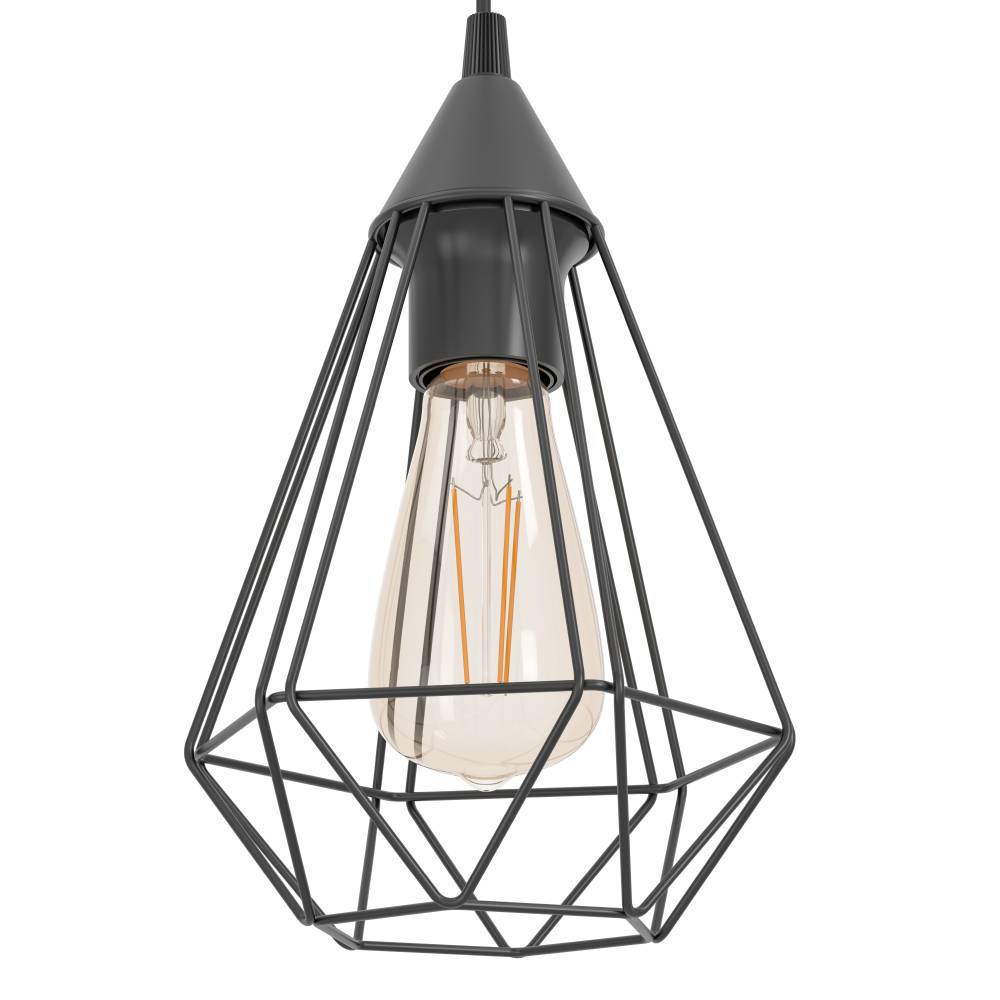 Tarbes Ø17 Noir suspension De Eglo - Parfait pour créer une ambiance tendance et minimaliste au-dessus de la cuisine, de la table à manger ou du couloir.