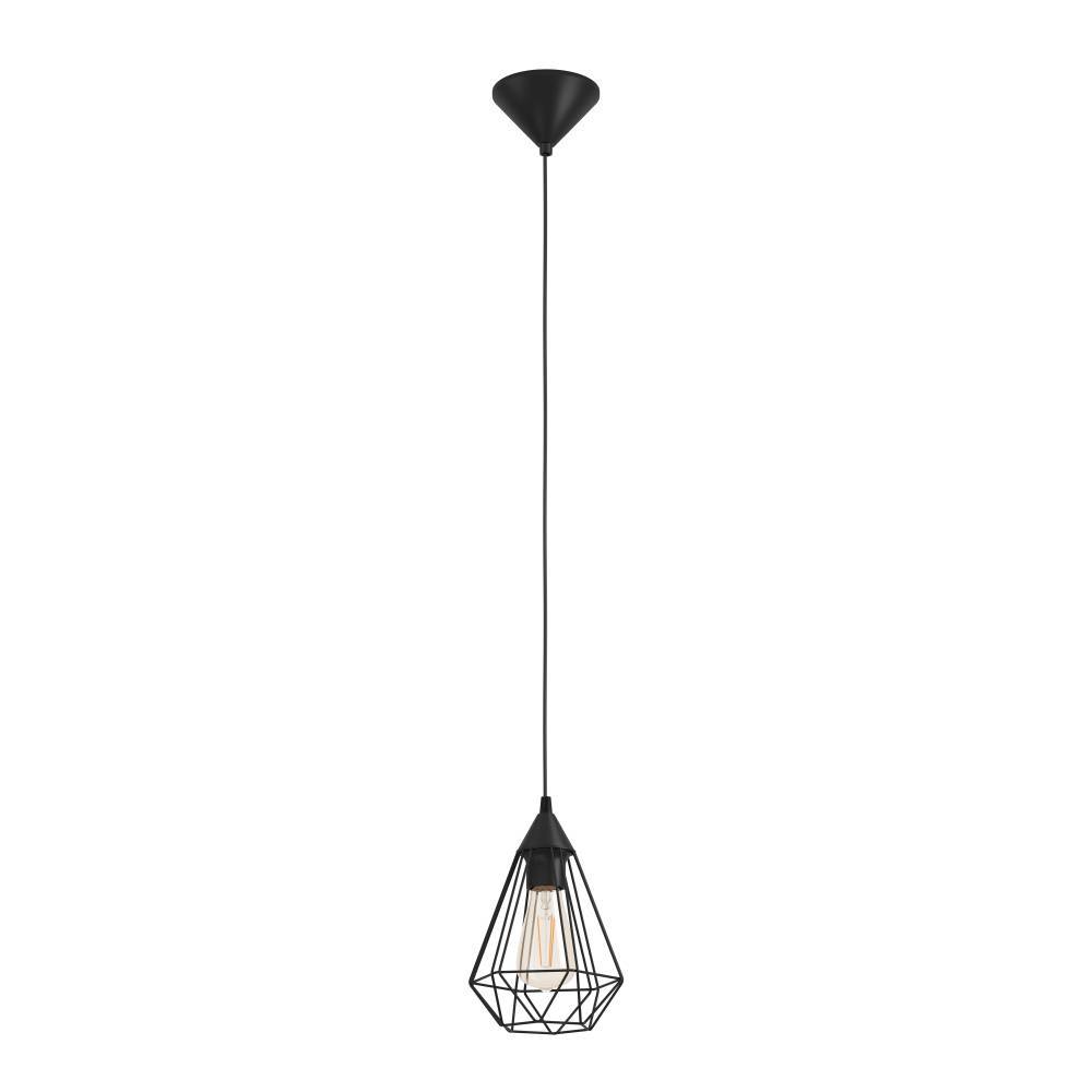 Tarbes Ø17 Noir suspension De Eglo - Parfait pour créer une ambiance tendance et minimaliste au-dessus de la cuisine, de la table à manger ou du couloir.
