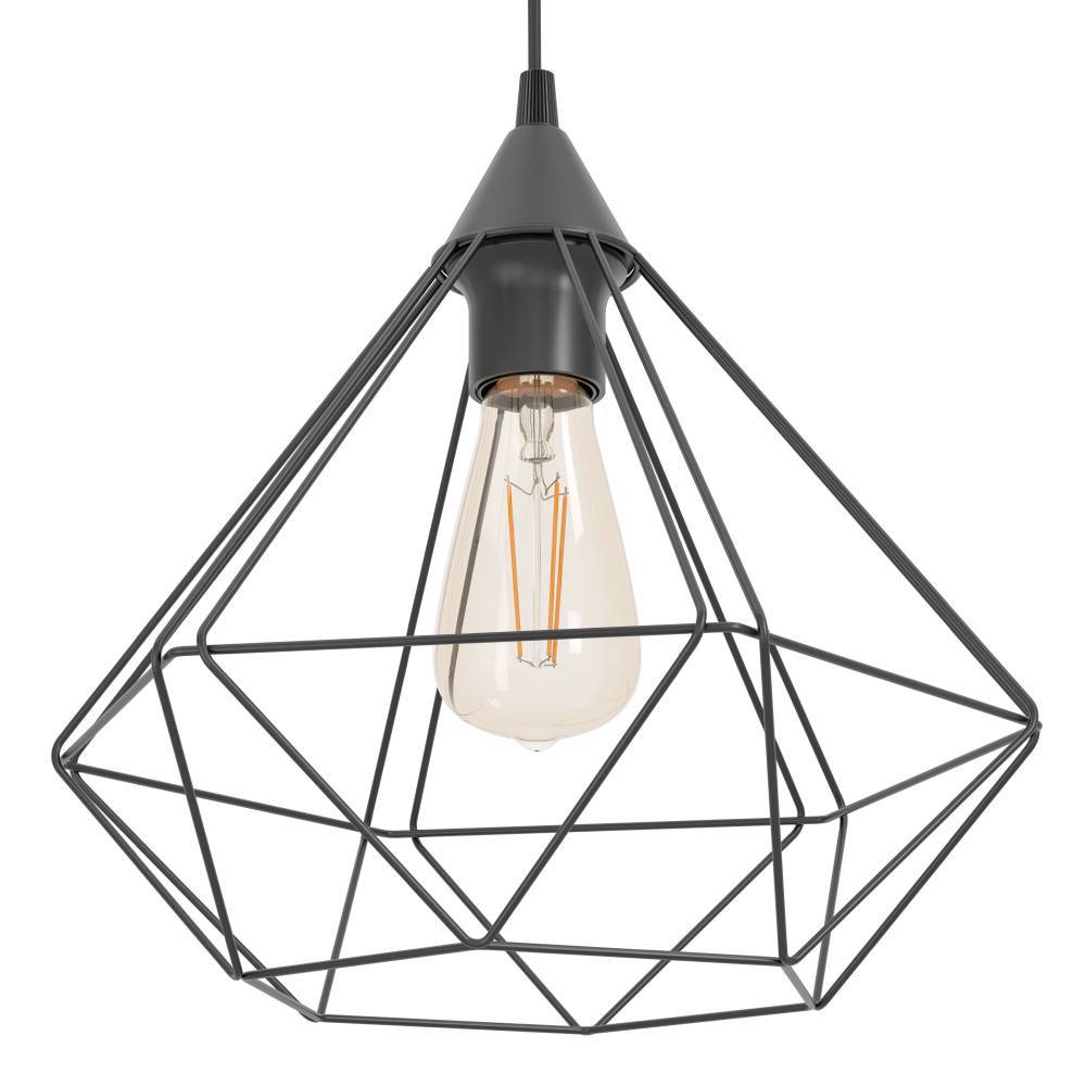 Tarbes Ø32 Noir suspension De Eglo - Parfait pour créer une ambiance tendance et minimaliste au-dessus de la cuisine, de la table à manger ou du couloir.