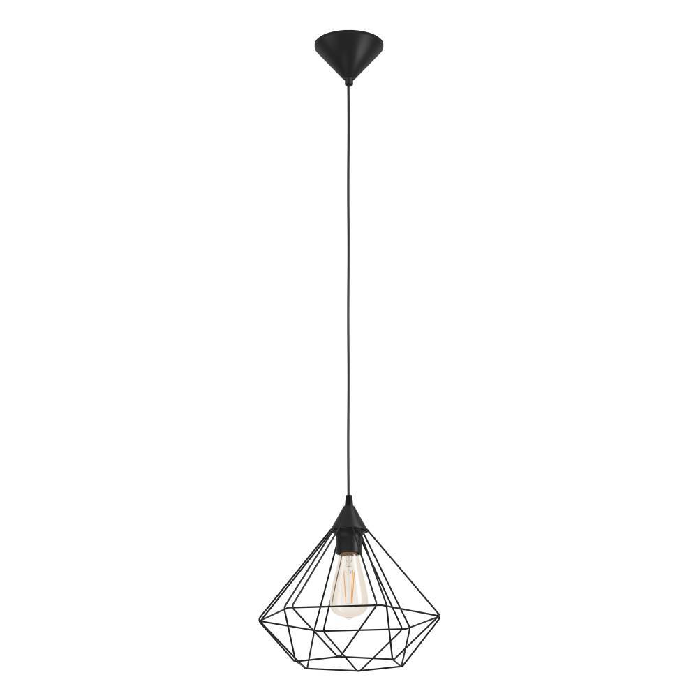 Tarbes Ø32 Noir suspension De Eglo - Parfait pour créer une ambiance tendance et minimaliste au-dessus de la cuisine, de la table à manger ou du couloir.