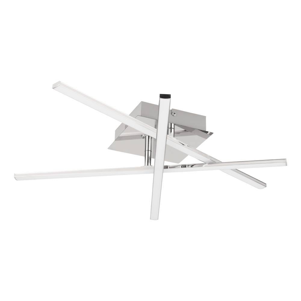 Lasana 50cm Chrome plafonnier De Eglo - Son style minimaliste et géométrique en fait le choix parfait pour les intérieurs contemporains ou modernes et il fournit une lumière claire et diffuse qui remplit la pièce.