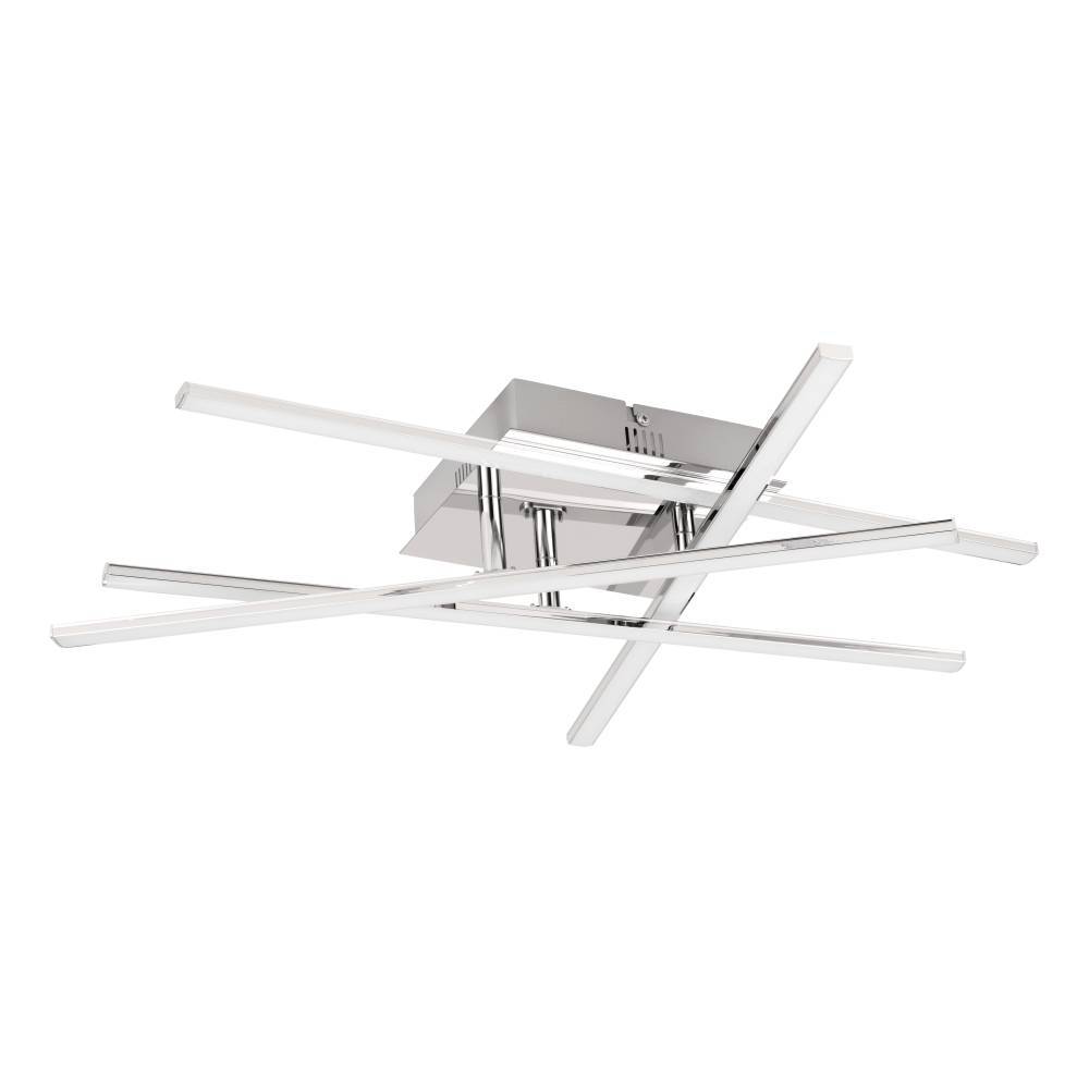 Lasana 50cm Chrome plafonnier De Eglo - Son style minimaliste et géométrique en fait le choix parfait pour les intérieurs contemporains ou modernes et il fournit une lumière claire et diffuse qui remplit la pièce.