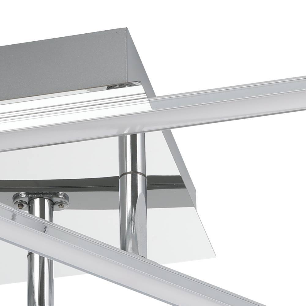 Lasana 50cm Chrome plafonnier De Eglo - Son style minimaliste et géométrique en fait le choix parfait pour les intérieurs contemporains ou modernes et il fournit une lumière claire et diffuse qui remplit la pièce.