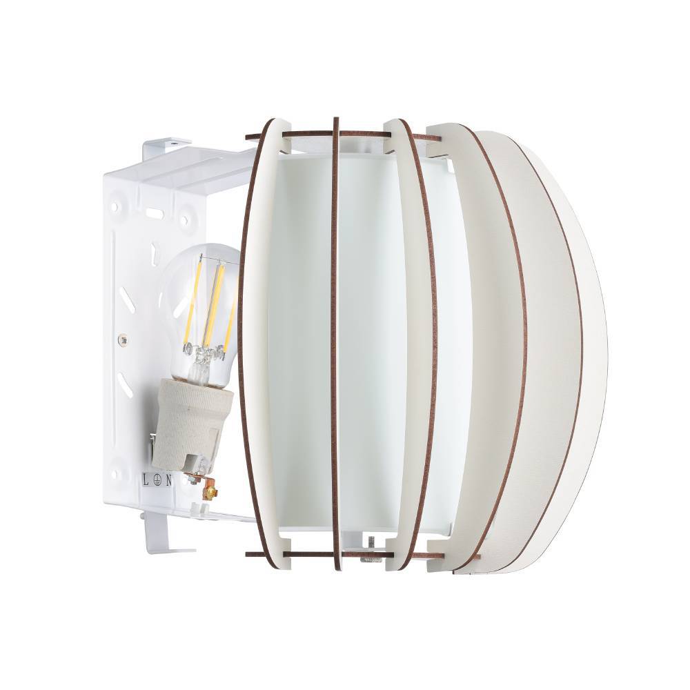 Stellato 2 Blanc applique murale De Eglo - Les lattes blanches forment une structure unique qui entoure la source lumineuse et diffuse une lumière douce et agréable dans toute la pièce.