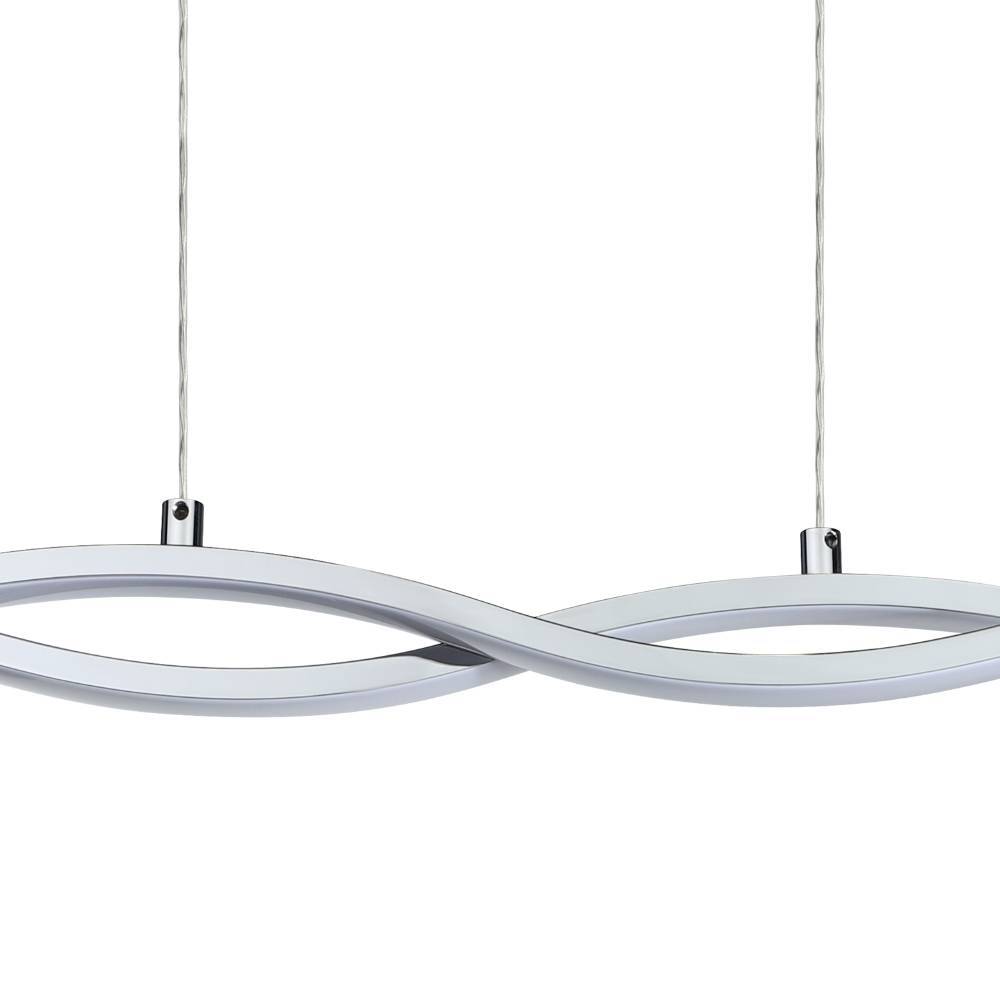 Lasana 87cm Chrome suspension De Eglo - Ses courbes élégantes et son style minimaliste en font un choix idéal pour les intérieurs modernes, et sa finition chromée lisse offre un look subtil et sophistiqué.