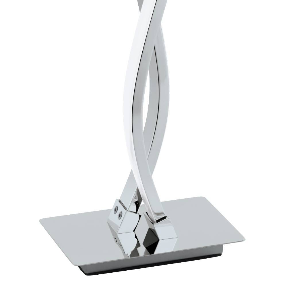 Lasana 46cm Chrome lampe de table De Eglo - Cette lampe de table a un design moderne et &eacute;l&eacute;gant avec des lumi&egrave;res LED en forme de vague.