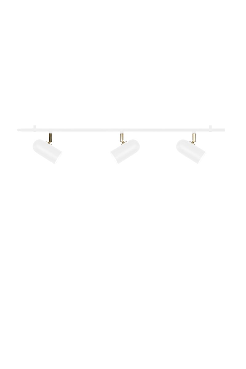 Swan 3 Blanc spot De Globen Lighting - Ses trois abat-jour en maille sont r&eacute;glables verticalement et lat&eacute;ralement, ce qui en fait un luminaire id&eacute;al pour un &eacute;clairage directionnel, par exemple dans un couloir ou sur un mur de galerie.