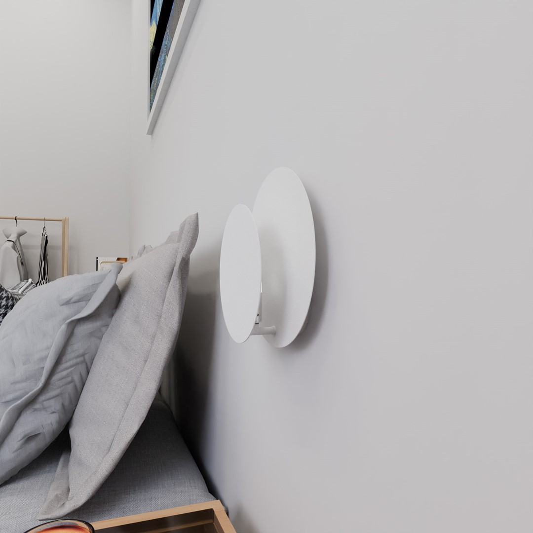 Circle 22cm Blanc applique murale De Emibig Lighting - En même temps, il remplit parfaitement sa fonction et est idéal pour être placé dans le salon, la chambre ou le couloir.