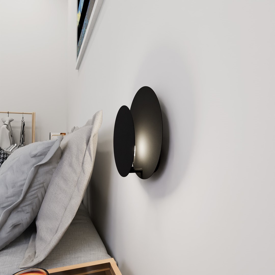 Circle 22cm Noir applique murale De Emibig Lighting - En m&ecirc;me temps, il remplit parfaitement sa fonction et est id&eacute;al pour &ecirc;tre plac&eacute; dans le salon, la chambre ou le couloir.