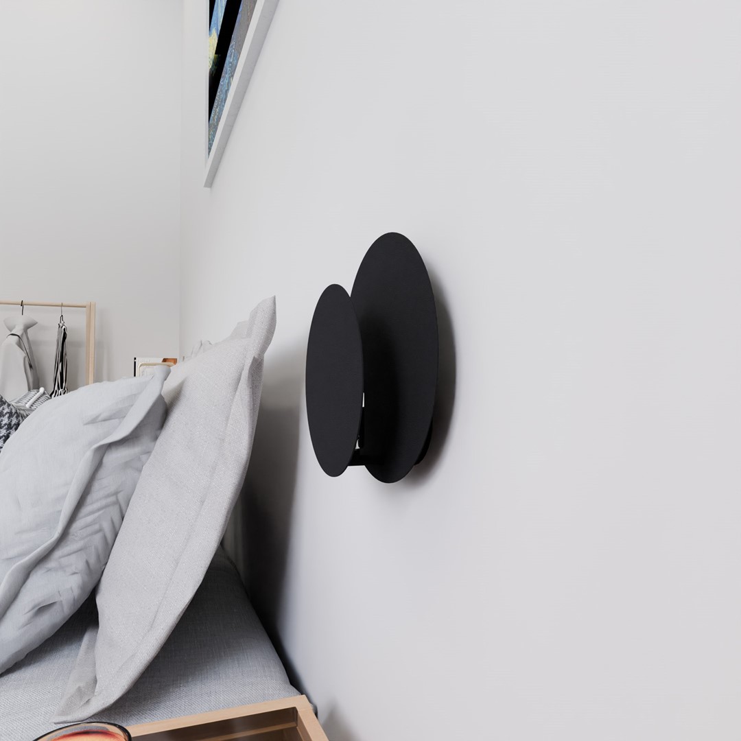 Circle 22cm Noir applique murale De Emibig Lighting - En m&ecirc;me temps, il remplit parfaitement sa fonction et est id&eacute;al pour &ecirc;tre plac&eacute; dans le salon, la chambre ou le couloir.