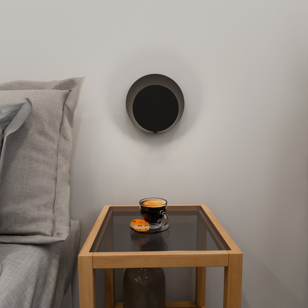 Circle 22cm Noir applique murale De Emibig Lighting - En m&ecirc;me temps, il remplit parfaitement sa fonction et est id&eacute;al pour &ecirc;tre plac&eacute; dans le salon, la chambre ou le couloir.