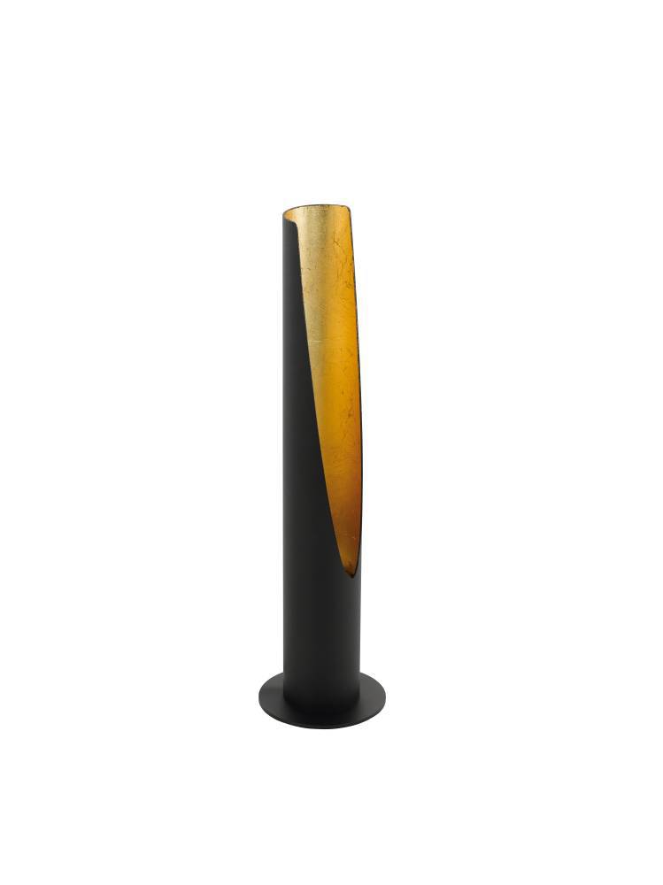 Barbotto 40cm Noir lampe de table De Eglo - La forme élancée et la coupe ouverte donnent une expression subtile et élégante, rendant la lampe parfaite pour créer une atmosphère chaleureuse dans le salon, la chambre ou le couloir.