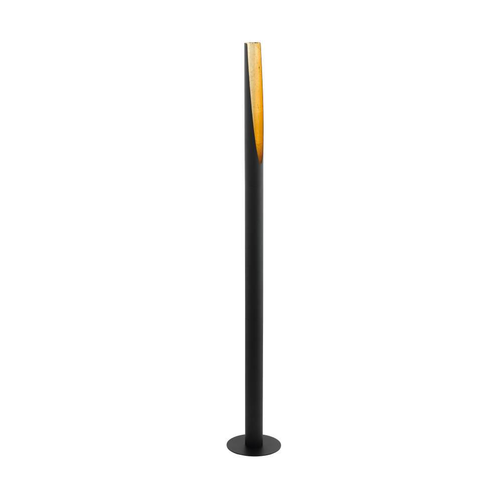 Barbotto Noir lampadaire De Eglo - La forme élancée et la coupe ouverte donnent une expression subtile et élégante, rendant la lampe parfaite pour créer une atmosphère chaleureuse dans le salon, la chambre ou le couloir.
