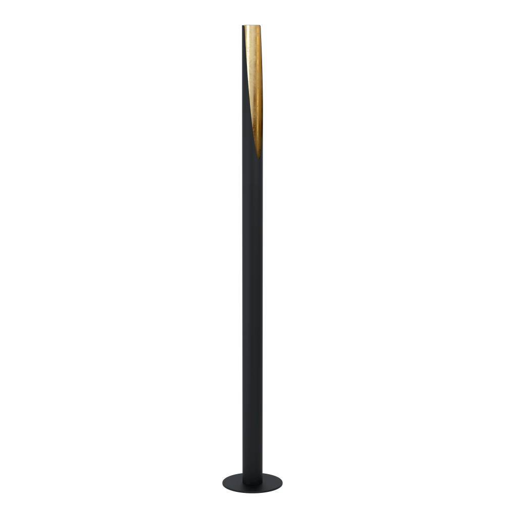 Barbotto Noir lampadaire De Eglo - La forme élancée et la coupe ouverte donnent une expression subtile et élégante, rendant la lampe parfaite pour créer une atmosphère chaleureuse dans le salon, la chambre ou le couloir.