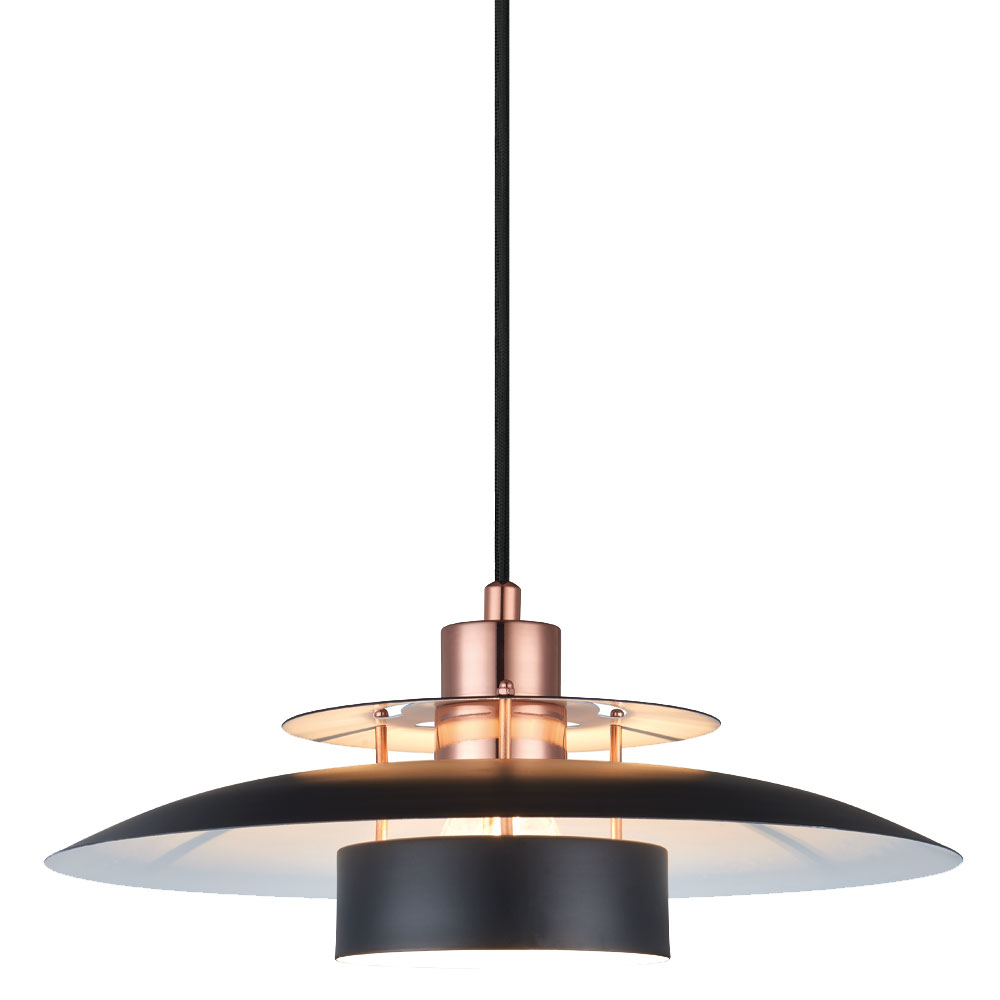 Sørup Ø40 Cuivre suspension De Halo Design - La forme unique de l'abat-jour crée une lumière agréable et douce, parfaite pour une utilisation au-dessus de la table à manger, dans le salon ou dans la cuisine.