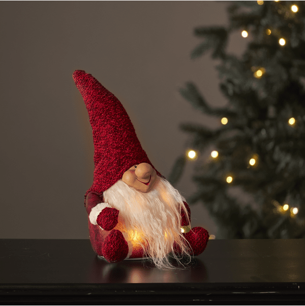 Joylight Père Noël ROUGE De Star Trading - P&egrave;re No&euml;l rouge douillet qui brille magnifiquement&nbsp; dans le corps avec une lumi&egrave;re blanche chaude.