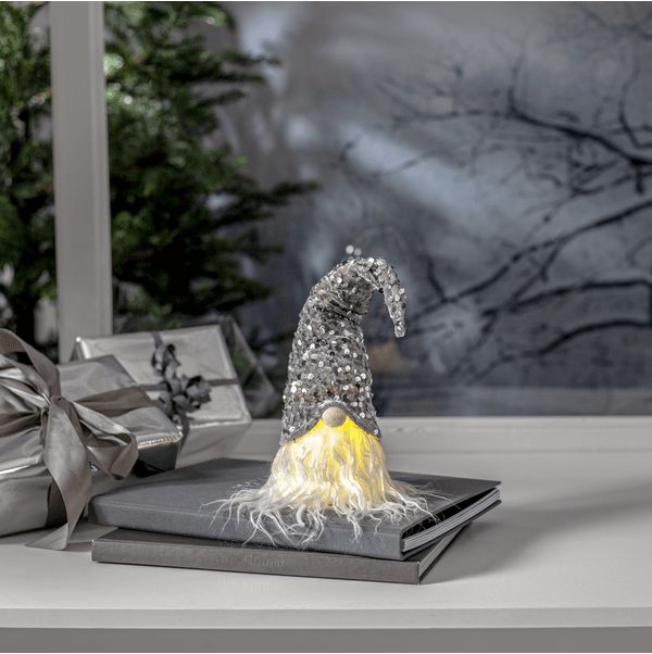 Joylight Père Noël Argent De Star Trading - Facile &agrave; placer partout o&ugrave; un peu de joie de No&euml;l suppl&eacute;mentaire est n&eacute;cessaire.