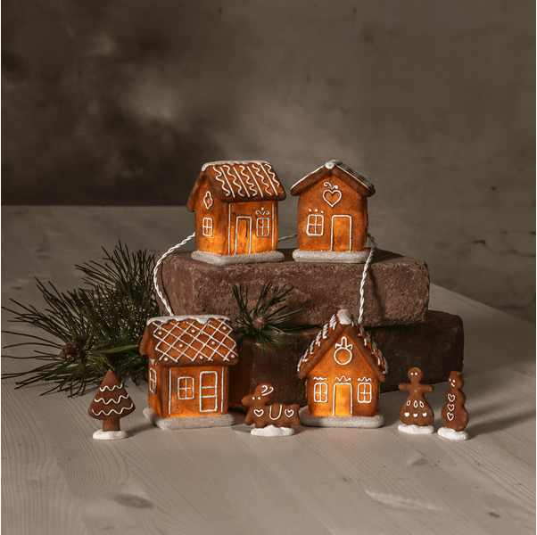 Gingerville Brun De Star Trading - Ensemble de d&eacute;corations de 8 pi&egrave;ces, id&eacute;al pour les f&ecirc;tes de fin d'ann&eacute;e.