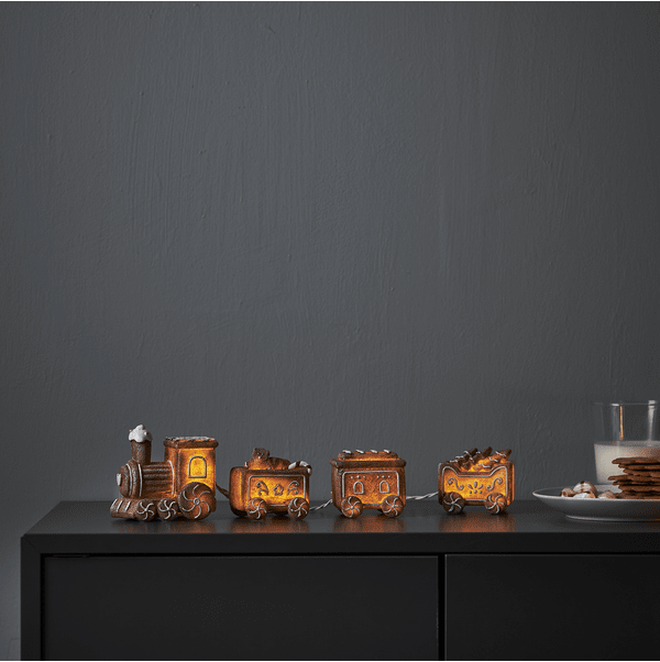 Gingerville Brun De Star Trading - Ensemble de décoration 5 pièces, idéal pour les décorations de Noël.