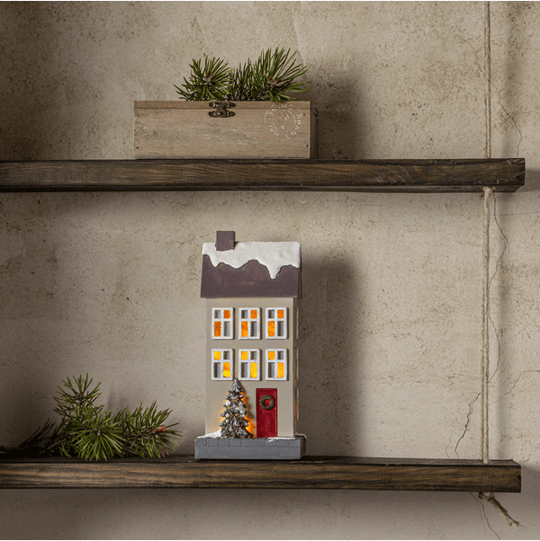 Hus 24cm Beige De Star Trading - Id&eacute;ale pour les f&ecirc;tes de fin d'ann&eacute;e et parfaite pour l'Avent et No&euml;l.