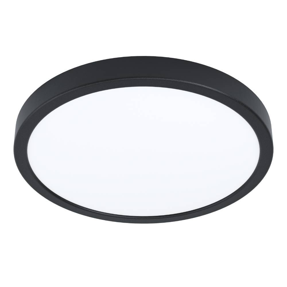 Fueva Ø28 Noir lampe de salle de bain De Eglo - La forme ronde et le diffuseur blanc diffusent une lumi&egrave;re uniforme et agr&eacute;able, parfaite pour &eacute;clairer les petites et grandes pi&egrave;ces.