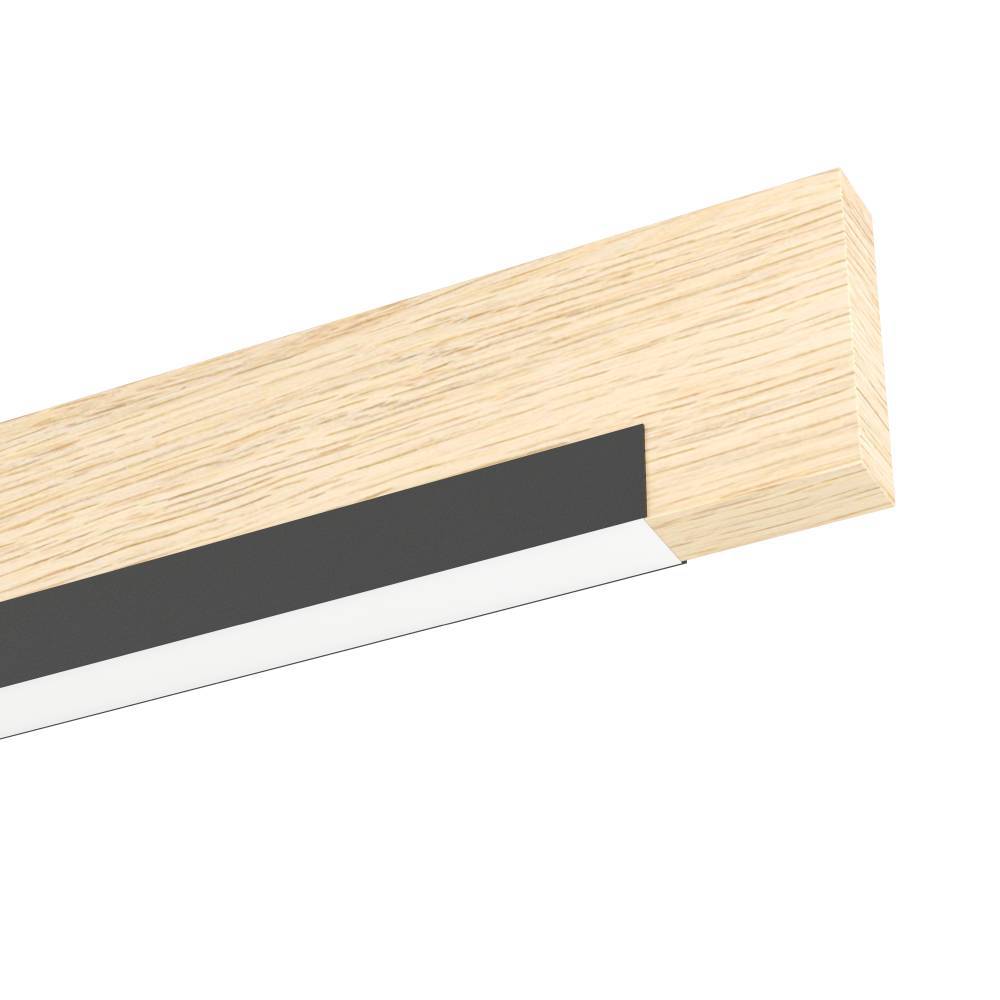 Camacho 110cm Bois clair suspension De Eglo - Sa forme longue et &eacute;lanc&eacute;e le rend id&eacute;al pour &ecirc;tre suspendu au-dessus de la table &agrave; manger ou du comptoir de la cuisine, o&ugrave; il diffuse une lumi&egrave;re uniforme et agr&eacute;able.