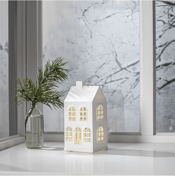 Vinter 22cm Blanc De Star Trading - Placez-la sur une table ou une &eacute;tag&egrave;re pour une ambiance chaleureuse de l'Avent et de No&euml;l.