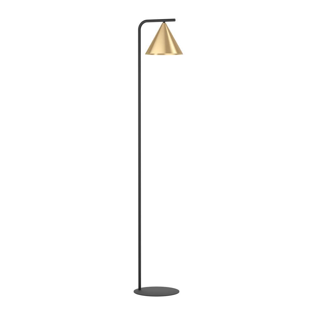 Narices Noir lampadaire De Eglo - Doté d'un élégant cadre noir et d'un superbe abat-jour avec un contour doré, il illumine non seulement votre pièce, mais fait également une déclaration tendance dans votre décoration intérieure.