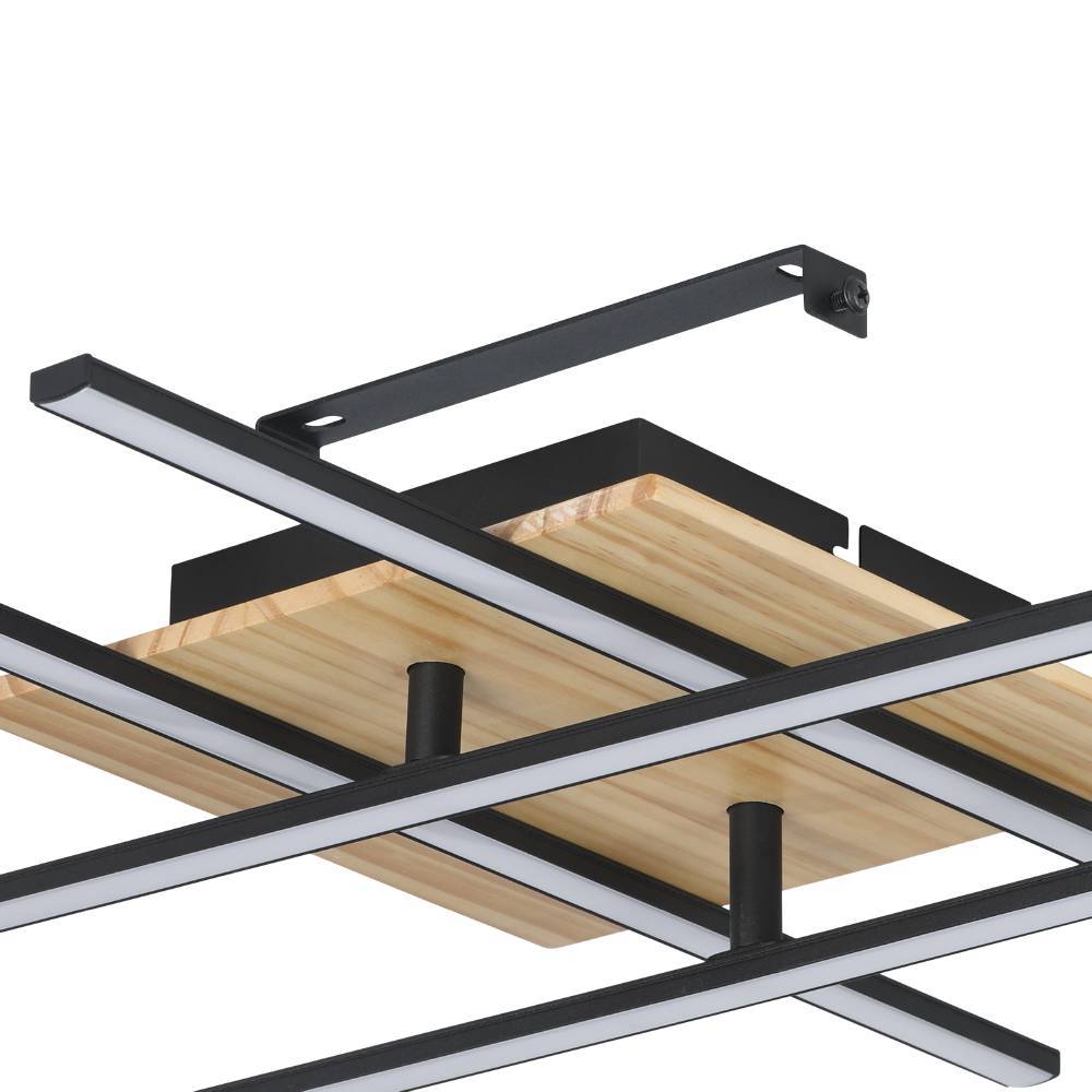 Marinello 50cm Noir plafonnier De Eglo - Grâce à sa forme élancée et à ses lumières LED intégrées, il s'intègre parfaitement dans les salons et les couloirs, où il ajoute une touche moderne tout en émettant une lumière claire et agréable.