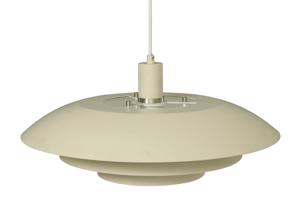 Epsilon 1 Ø45 Beige suspension De Aneta Lighting - Des détails interchangeables en chrome et en laiton mat sont inclus pour que vous puissiez choisir.