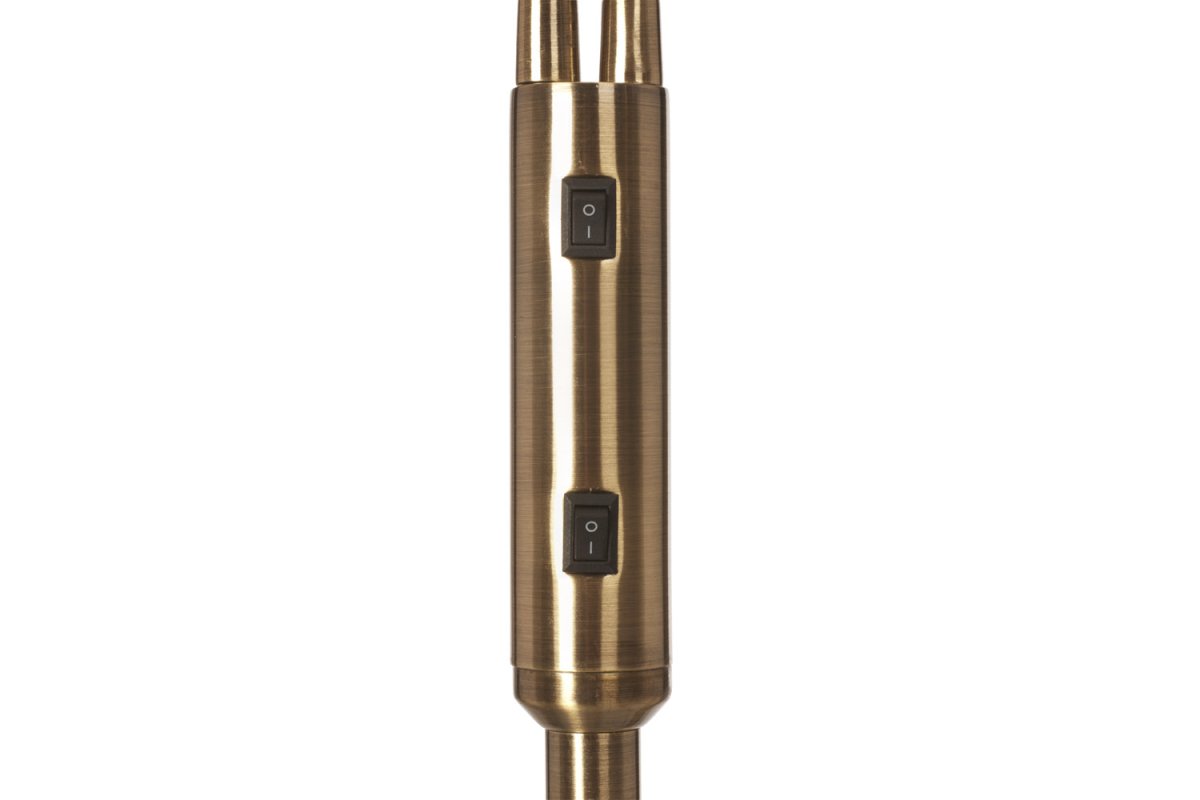 Duett Antique lampadaire De Cottex - Le lampadaire Duett est une solution d'éclairage élégante et fonctionnelle avec deux bras mobiles et des interrupteurs d'alimentation séparés pour chaque écran.